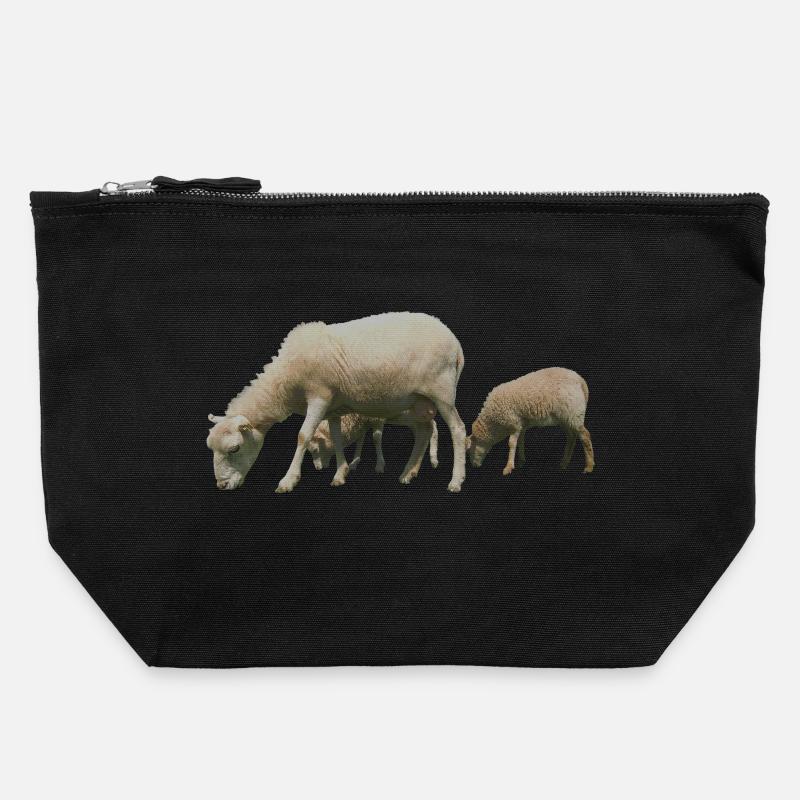 sheep - Canvas Zip Pouch 22 x 23 cm - black