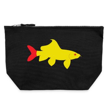 Epalzeorhynchos bicolor rouge et jaune - Pochette zippée en toile 22 x 23 cm - noir - Devant