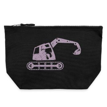 Excavators, excavator operators, construction equipment operators – - Canvas Zip Pouch 22 x 23 cm - black - Front