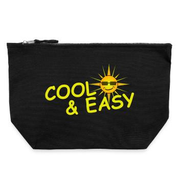 COOL & EASY - Canvas Zip Pouch 22 x 23 cm - black - Front
