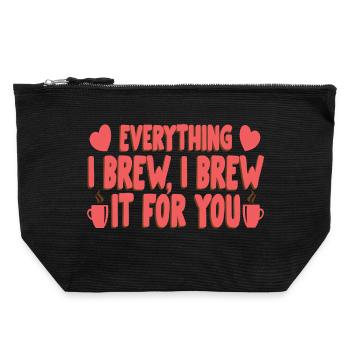 Brew for you - Canvas Reißverschluss-Täschchen (22 x 23 cm) - Schwarz - Vorne