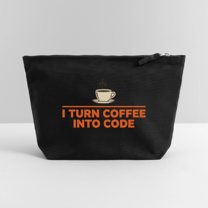 I Turn Coffee Into Code – Programmierer Retro Canvas Reißverschluss-Täschchen (22 x 23 cm)
