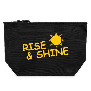 RISE AND SHINE - Canvas Reißverschluss-Täschchen (22 x 23 cm) - Schwarz - Vorne