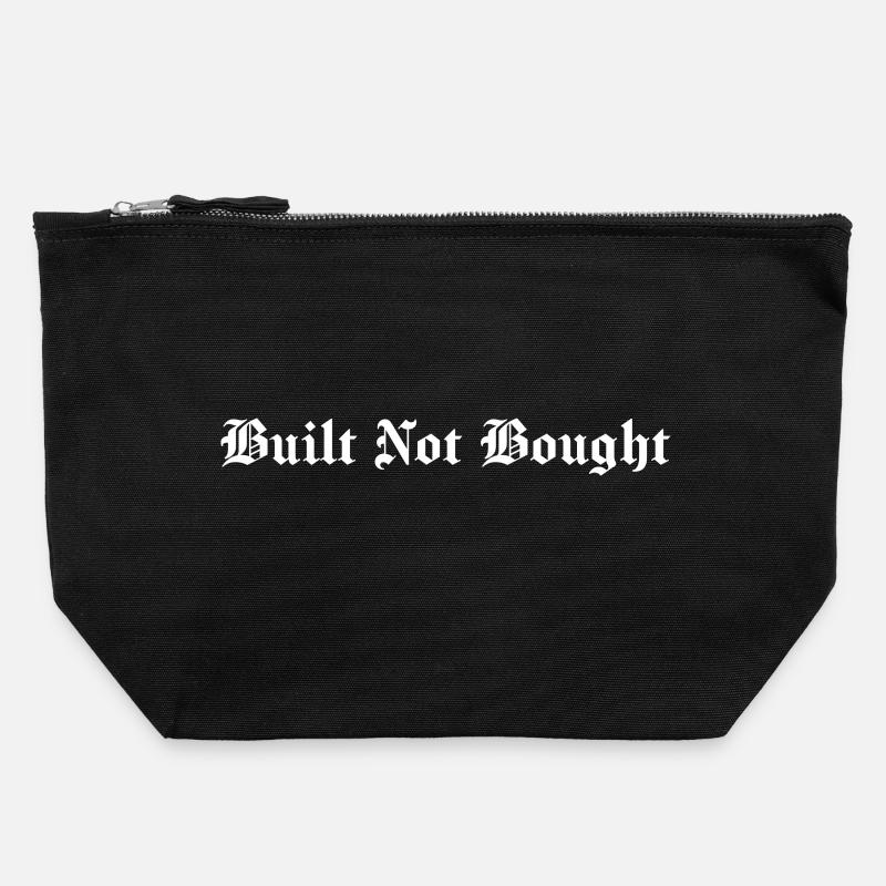 Built Not Bought - Canvas Zip Pouch 22 x 23 cm - black