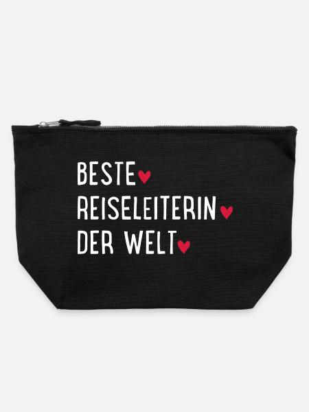 beste reiseleiterin - Canvas Reißverschluss-Täschchen (22 x 23 cm) - Schwarz