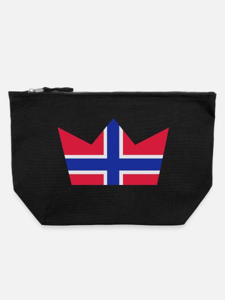Norwegische Krone - Canvas Reißverschluss-Täschchen (22 x 23 cm) - Schwarz