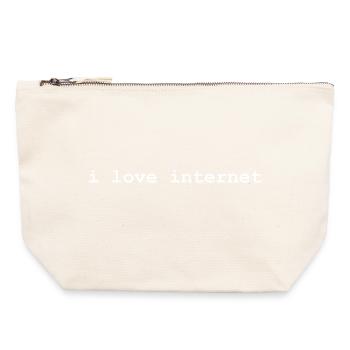 j’aime internet - texte blanc - Shirtdesign Unisexe - Pochette zippée en toile 22 x 23 cm - blanc naturel - Devant