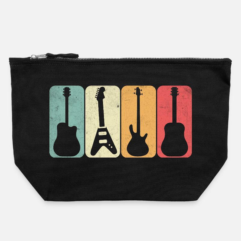 Guitars - Canvas Zip Pouch 22 x 23 cm - black