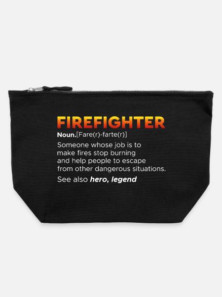 Feuerwehr - Canvas Reißverschluss-Täschchen (22 x 23 cm) - Schwarz