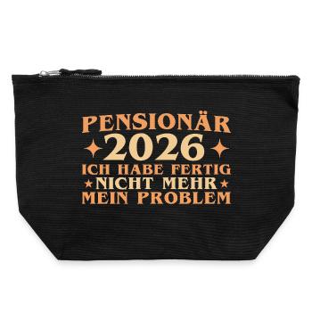 Retraité 2026 Adieu collègue de travail Pension - Pochette zippée en toile 22 x 23 cm - noir - Devant