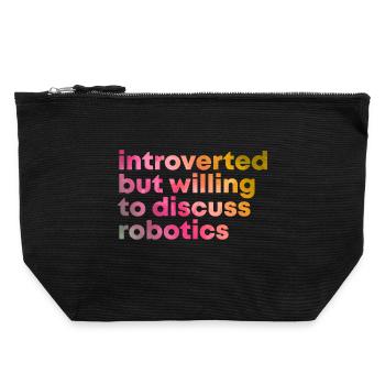 robotique - Pochette zippée en toile 22 x 23 cm - noir - Devant