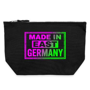 Made in East Germany Ostalgie Neon Retro Cap Bag - Canvas Zip Pouch 22 x 23 cm - black - Front