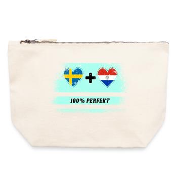 Paraguay and Sweden 100% Perfect / Gift - Canvas Zip Pouch 22 x 23 cm - nature - Front