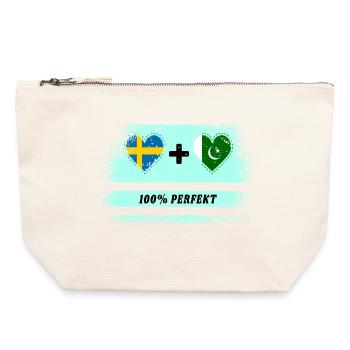 Pakistan et Suède 100% Parfait / Cadeau - Pochette zippée en toile 22 x 23 cm - blanc naturel - Devant