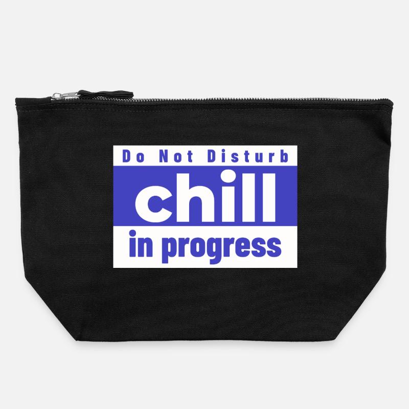 Do not Disturb chill in progress - Canvas Zip Pouch 22 x 23 cm - black