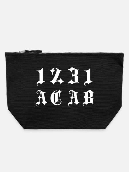 Gothic Monogramm 1231 - Canvas Reißverschluss-Täschchen (22 x 23 cm) - Schwarz