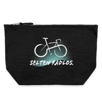 Selten Radlos - Fahrrad - Canvas Reißverschluss-Täschchen (22 x 23 cm) - Schwarz - Vorne