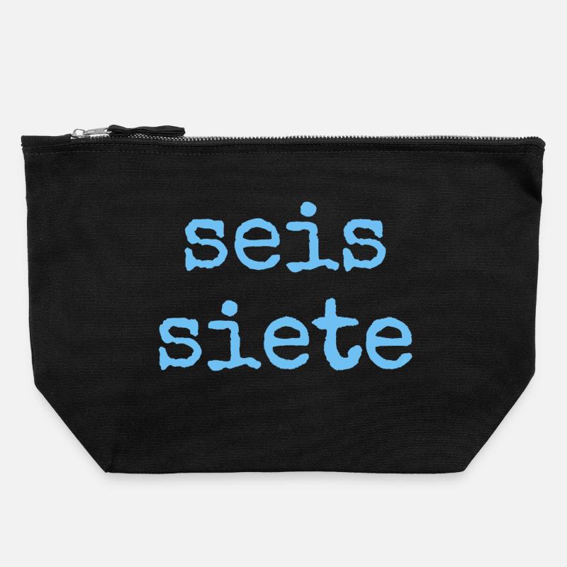 Seis Siete – Spanisch 67 - Canvas Reißverschluss-Täschchen (22 x 23 cm) - Schwarz