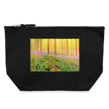 Sunlit Bluebell Forest Glow - Canvas Zip Pouch 22 x 23 cm - black - Front