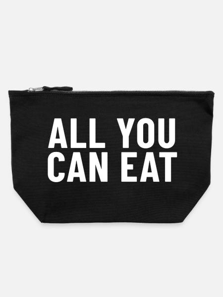 All You Can Eat - Canvas Reißverschluss-Täschchen (22 x 23 cm) - Schwarz