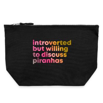 Piranha - Canvas Zip Pouch 22 x 23 cm - black - Front
