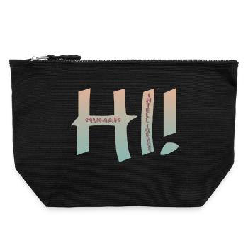 HI HUMAN INTELLIGENCE - Canvas Zip Pouch 22 x 23 cm - black - Front