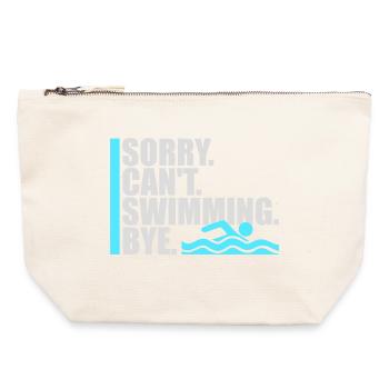 Sorry Can't Swimming Bye Schwimmer Ausrede Humor - Canvas Reißverschluss-Täschchen (22 x 23 cm) - Naturweiß - Vorne