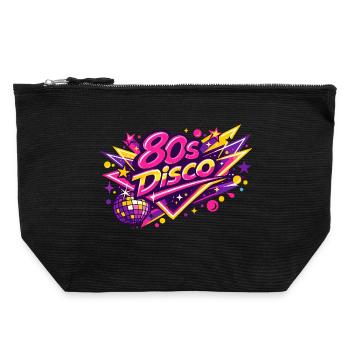 80s Disco Neon Fusion - Canvas Zip Pouch 22 x 23 cm - black - Front