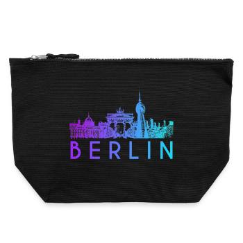 Berlin Skyline - Canvas Reißverschluss-Täschchen (22 x 23 cm) - Schwarz - Vorne