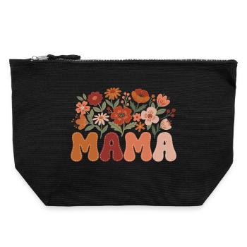 Mama - Pochette zippée en toile 22 x 23 cm - noir - Devant