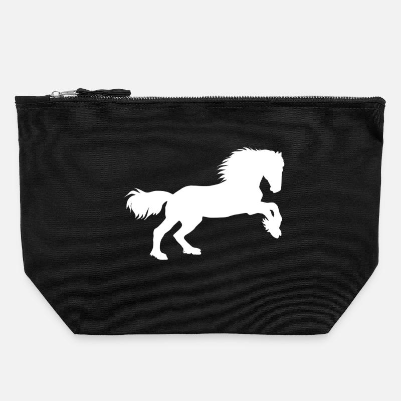 Horse Power - Canvas Zip Pouch 22 x 23 cm - black