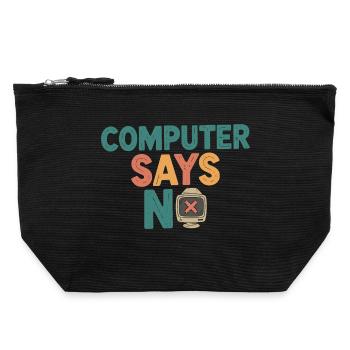 Rétro Computer dit non - Pochette zippée en toile 22 x 23 cm - noir - Devant