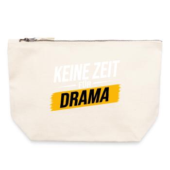 Keine Zeit für Drama – Lustiger Spruch - Canvas Reißverschluss-Täschchen (22 x 23 cm) - Naturweiß - Vorne