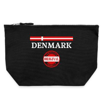 Flag of Denmark, Danish pride - Canvas Zip Pouch 22 x 23 cm - black - Front