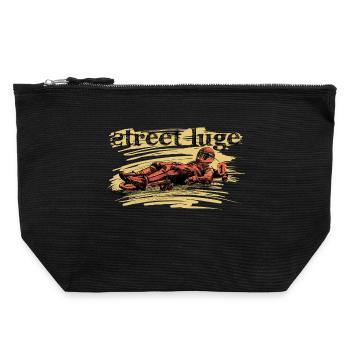 Luge de rue - Pochette zippée en toile 22 x 23 cm - noir - Devant