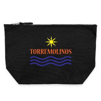 TORREMOLINOS-Eau du Soleil+Texte - Pochette zippée en toile 22 x 23 cm - noir - Devant