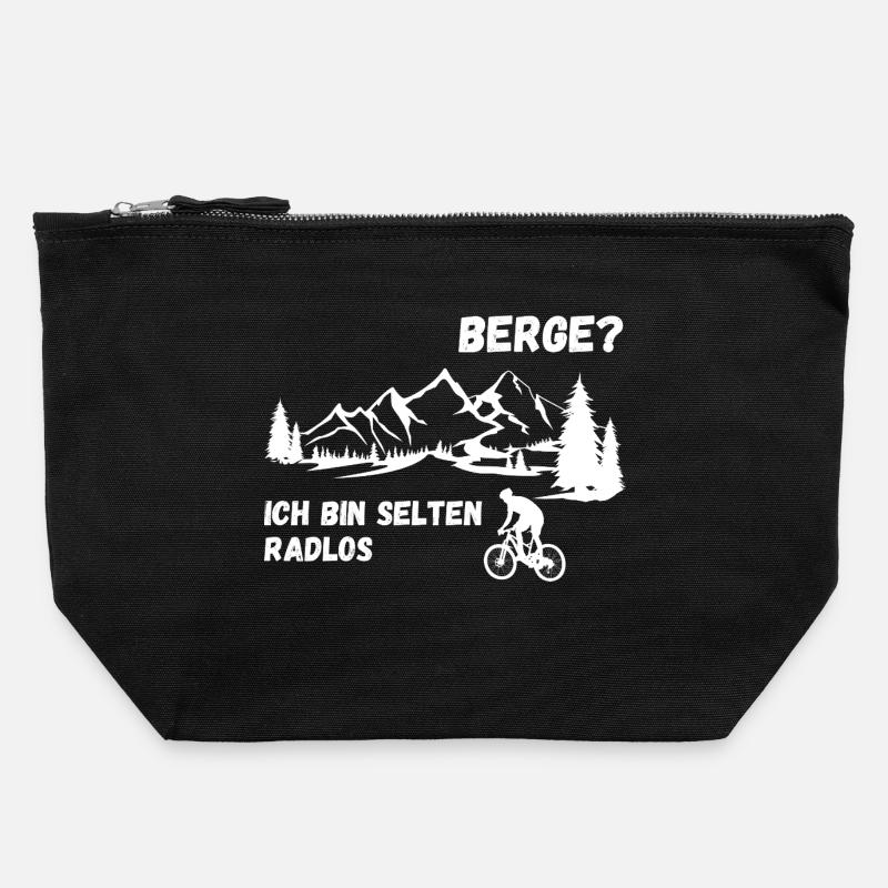 Berge? Kein Problem für mich Biker - Canvas Reißverschluss-Täschchen (22 x 23 cm) - Schwarz