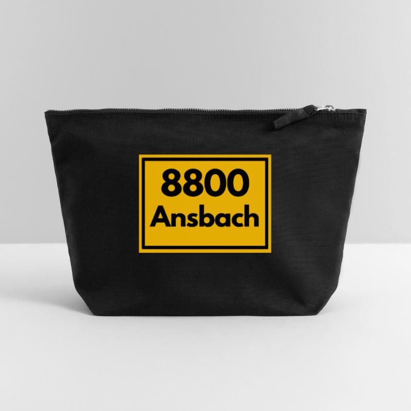 OLD POSTCODE POSTCODE RETRO 8800 ANSBACH FRANKEN Canvas Zip Pouch 22 x 23 cm