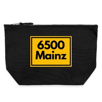 ANCIEN CODE POSTAL RETRO 6500 MAINZ MEEENZ - Pochette zippée en toile 22 x 23 cm - noir - Devant