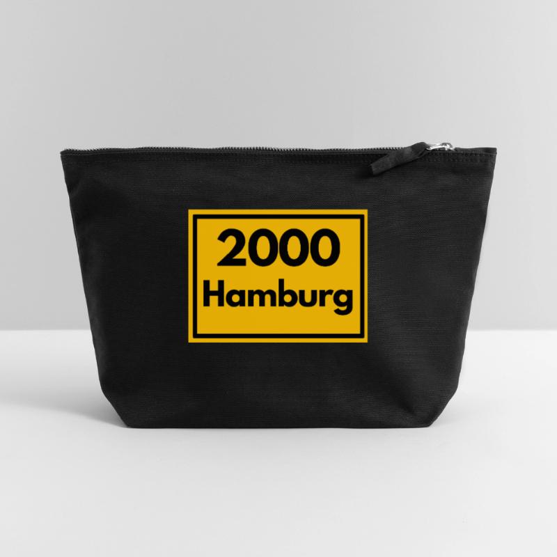 OLD POSTCODE POSTCODE RETRO 2000 HAMBURG - HAFEN Canvas Zip Pouch 22 x 23 cm