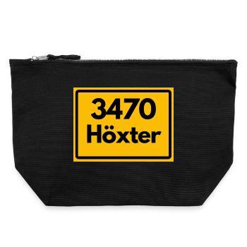 ANCIEN CODE POSTAL RETRO 3470 HÖXTER WESERHOCH - Pochette zippée en toile 22 x 23 cm - noir - Devant