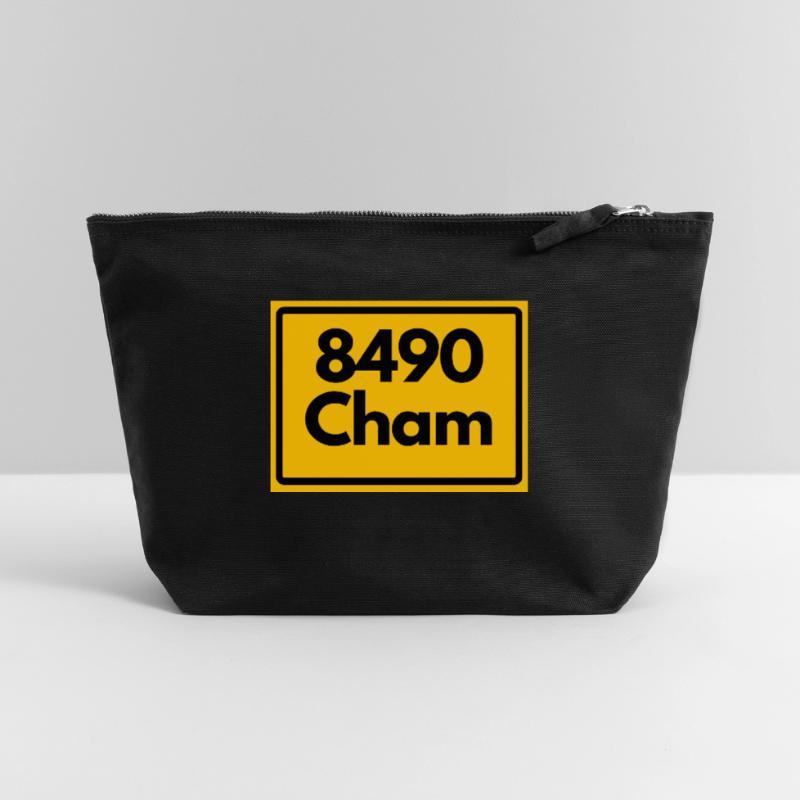 OLD POSTCODE POSTCODE RETRO 8490 CHAM HEIMATSTOLZ Canvas Zip Pouch 22 x 23 cm