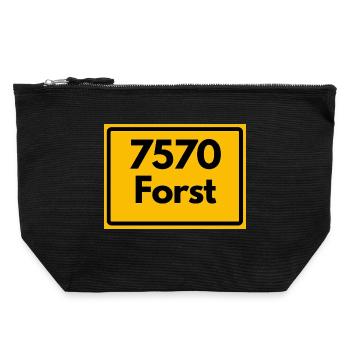 ANCIEN CODE POSTAL RETRO 7570 FORST - Pochette zippée en toile 22 x 23 cm - noir - Devant