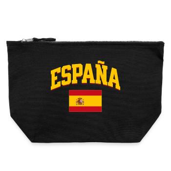 Spain Football Lover Retro Sports Design - Canvas Zip Pouch 22 x 23 cm - black - Front