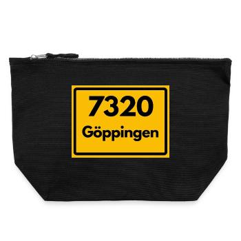 ALTE POSTLEITZAHL 7320 PLZ 73033 GÖPPINGEN BAWÜ BW - Canvas Reißverschluss-Täschchen (22 x 23 cm) - Schwarz - Vorne