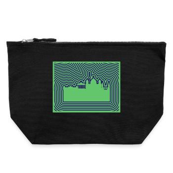Berlin Skyline - Canvas Zip Pouch 22 x 23 cm - black - Front