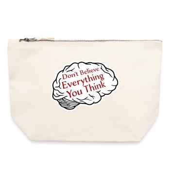 Don't Believe Everything You Think Spruch Weisheit - Canvas Reißverschluss-Täschchen (22 x 23 cm) - Naturweiß - Vorne