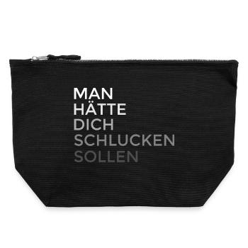 man hätte dich schlucken sollen - Canvas Reißverschluss-Täschchen (22 x 23 cm) - Schwarz - Vorne