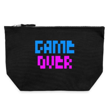 Game Over - Canvas Reißverschluss-Täschchen (22 x 23 cm) - Schwarz - Vorne