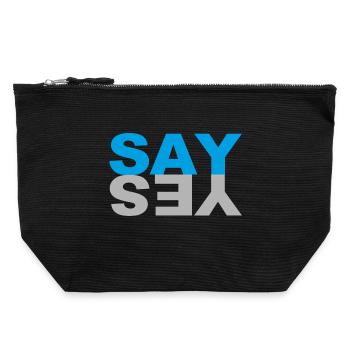 SAY YES - Canvas Zip Pouch 22 x 23 cm - black - Front
